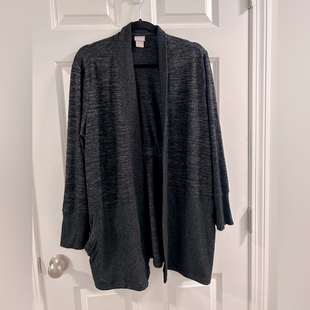 Chico's heathered black cardigan
